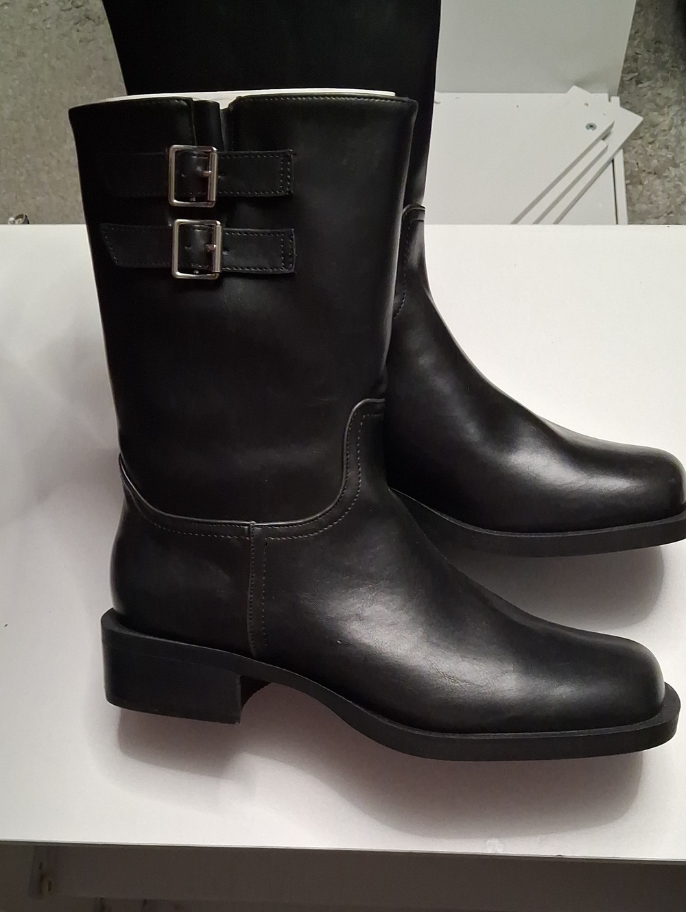 Coconuts by Matisse Black Leather Combat Moto Boots